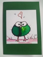 069 vogel donkergroen