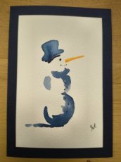 133 sneeuwman donkerblauw