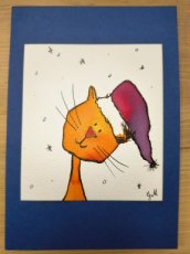 134 kerstpoes donkerblauw